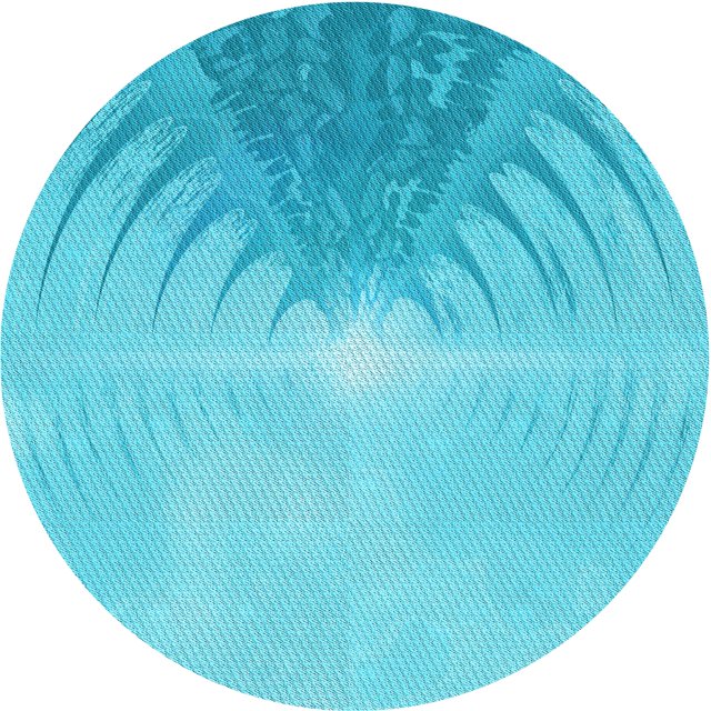 Ahgly Company Tapis Rond Lavable en Machine Intérieur Transitionnel Bleu Cyan Vif, 3 Pieds Rond