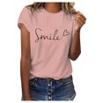 thumbnail image 1 of JIRNDf T-Shirts pour Femmes Hauts Tendance Été Printemps Mode Décontractée Imprimé Floral Manches Courtes T-Shirts Graphiques Mignons pour Femmes Chemises Orange TG, 1 of 3
