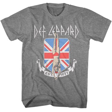 Def Leppard Def Leppard Diver Union Jack Graphite Heather Adult T-Shirt