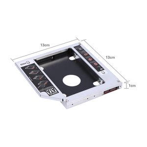 Aluminum  HDD SSD Enclosure 12.7mm Hard Drive Bay Caddy Optical DVD Adapter