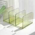 thumbnail image 1 of Kadlawus Acrylic Desktop Organizer, 3 Slot Clear File Rack, Space Saving Storage Stand for Office Desk, Teen Study Table, Books, Magazines, Documents, 1 of 6