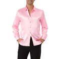 thumbnail image 1 of INSPIRE CHIC Chemises de Soirée pour Homme en Satin à Col en V à Manches Longues Boutonnées, 1 of 5