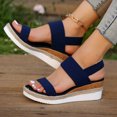 thumbnail image 3 of Women's Espadrilles Wedge Slingback Sandals Comfortable Stretchy Platform Walking Summer Shoes for Work, 3 of 6