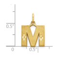 thumbnail image 4 of Diamond2Deal 14K Yellow Gold Satin Letter M Initial Pendant for Women, 4 of 6