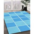 thumbnail image 3 of Ahgly Company Tapis d'Intérieur Lavable à la Machine, Carré, Transitionnel, Bleu Ciel Profond, Tapis de Zone, 7 Pieds Carré, 3 of 7