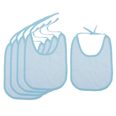 5 Pieces Waterproof Eating Bibs for Toddlers / Big Kids / Adults - 29 x 22 cm - Blue