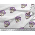 thumbnail image 3 of Soimoi Modal Satin Fabric Leaves & Floral Block Print Fabric by Yard 42 Inch Wide, 3 of 3