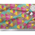 thumbnail image 3 of Soimoi Brown polyester Crepe Fabric Triangle Art Geometric Decor Fabric Printed Yard 52 Inch Wide, 3 of 3