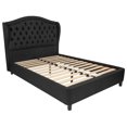 thumbnail image 1 of Valencia Tufted Upholstered Full Size Platform Bed in Black Fabric, 1 of 3