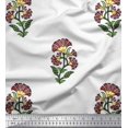 thumbnail image 1 of Soimoi Rayon Crepe Fabric Leaves & Floral Block Fabric Prints by Yard 46 Inch Wide, 1 of 3