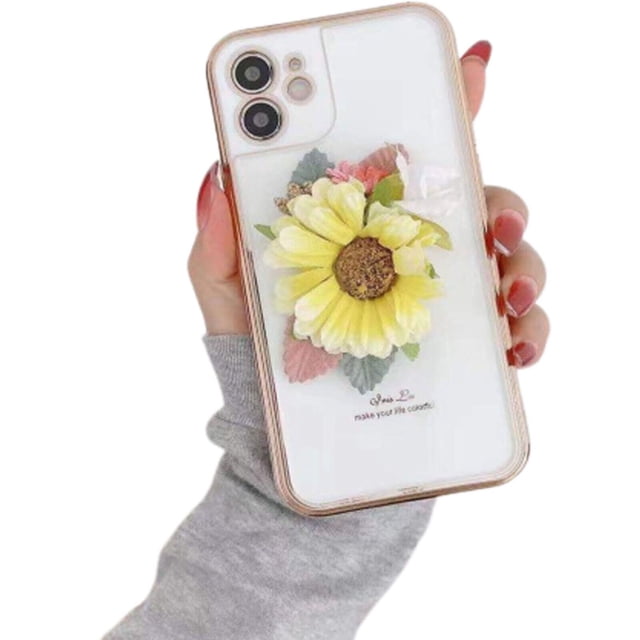 Étui Robuste pour iPhone 11 Pro Max, Bracelet Chaîne de Poignet, Style Fleur de Luxe, Couverture - Blanc