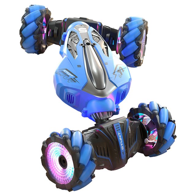 SIYTUAU Gesture And Handle Control Stunt Remote Control Car With Twist Feature Blue Abs Plastic Toy Gift For Kids Rc Car Blue