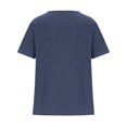 thumbnail image 5 of Pisexur Hauts d'Été en Coton et Lin pour Femmes 2024 Mode T-Shirts Graphiques Pissenlit Surdimensionnés Blouse d'Été Décontractée Col Rond Manches Courtes, 5 of 5