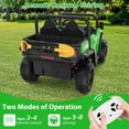 thumbnail image 3 of 24V Ride On Dump Truck, Ride On Car with Remote Control, Electric Dump Bed and Extra Shovel, Ride On Tractors Car with Music Player, Key Start for Safety, Gift for Kids,Green, 3 of 8