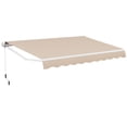 thumbnail image 1 of Gymax Auvent Rétractable d'Extérieur pour Patio 13 x 8,2 Pi en Polyester, Pare-Soleil avec Manivelle Manuelle, Terrasse, Beige, 1 of 10
