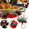 thumbnail image 4 of Kitchen Tableware Napkin Rings Set Of 6 Needle Berries Christmas Thanksgiving Holiday Rustic Farmhouse Napkin Rings Holders Handmade Trees &,Green Kitchen Tableware, 4 of 9