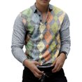 thumbnail image 1 of Innerwin Polo Shirt Lapel Neck Men T Shirts Business Long Sleeve Color Block Tee Style M 3XL, 1 of 2