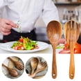thumbnail image 2 of MVRLSH 50 % de Rabais Clair! Vaisselle Ensemble Pelle Cuillère en Teck Bois Antiadhésif Casserole Pelle de Cuisson Spéciale Fourchette de Cuisson Ménagère Cuillère à Soupe Articles de Cuisine, 2 of 9