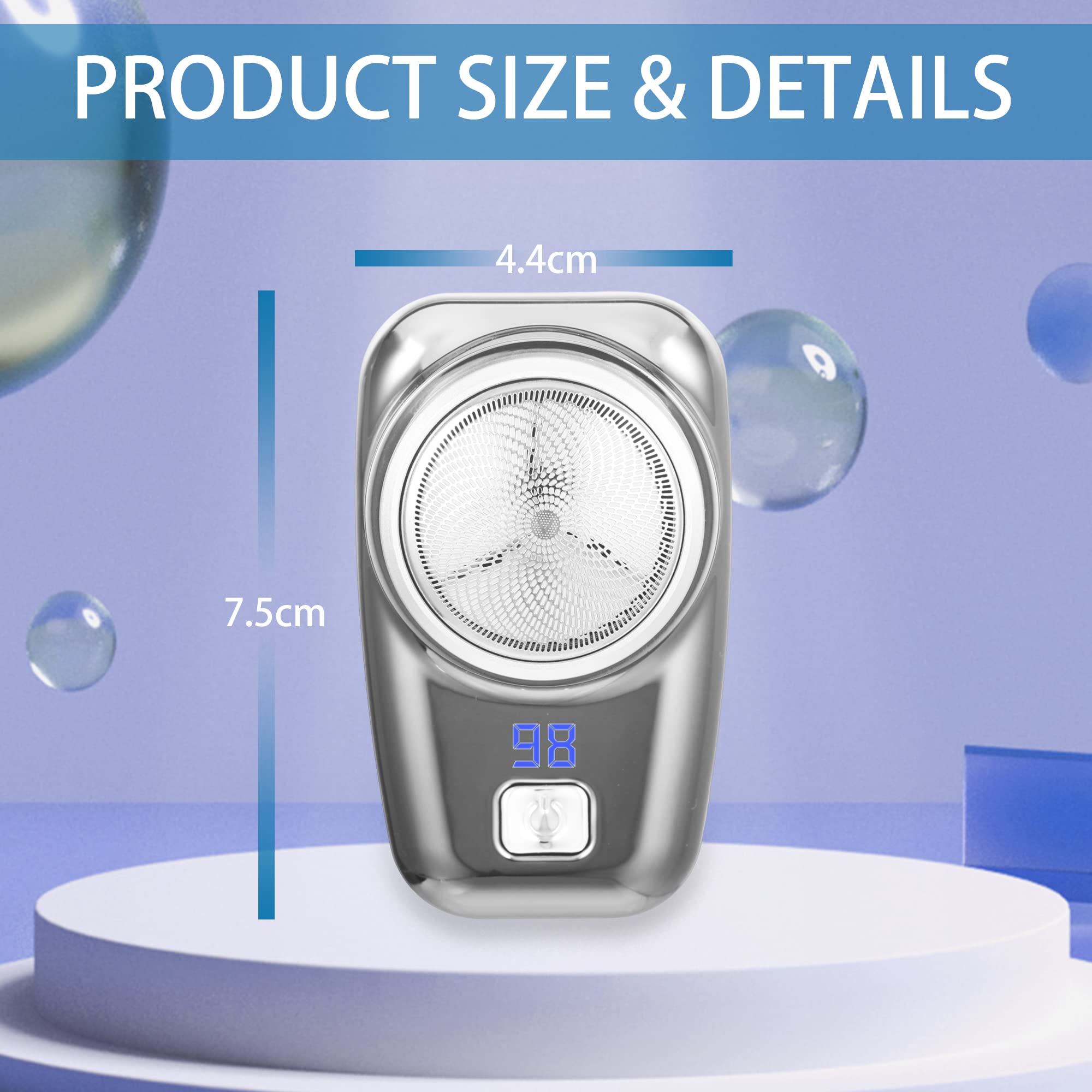 relayinert Silver Grey Portable Electric Efficient And Fast Shave With Type-C Charging Electric Shaver