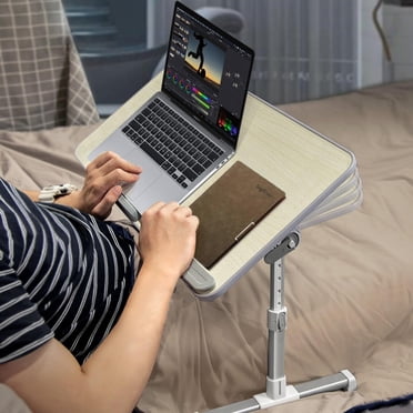 Support d'Ordinateur Portable à Hauteur et Angle Réglables, Support de Bureau Pliable et Portable pour les Genoux pour Ordinateurs Portables de 17 Pouces, Plateau de Petit-Déjeuner de Sofa pour Lire et Écrire