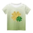 thumbnail image 4 of T-Shirt à Motif Imprimé pour Enfants à Manches Courtes Moitié-Moitié Col Rond Haut Décontracté Polyvalent à Manches Moitié-Moitié Fête de la Saint-Patrick, 4 of 6