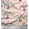 thumbnail image 1 of Soimoi Cotton Voile Fabric Branches,Cage & Bird Print Sewing Fabric Yard 56 Inch Wide, 1 of 1