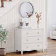 thumbnail image 1 of Commode à 3 Tiroirs pour Chambre, Commode Haute de 29 Pouces, Commode Haute Moderne avec Rangement, Commode en Bois Autoportante pour Chambre, Chambre de Bébé, Salon, Blanc, 1 of 9