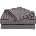 thumbnail image 1 of 1000 Thread Count 100% Egyptian Cotton 4-Piece Bed Sheet Set (1 Flat, 1 Fitted Sheet, 2 Pillow Covers) 21 Inches Deep Pocket Stripe Pattern, 1 of 5
