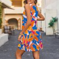 thumbnail image 4 of Ovzne Robes pour Femmes Robe Femmes Été Robes Imprimées Ample Col en V Sans Manches Robes d'Été Poches Robes Grande Taille Robe Maxi Imprimée Liquidation, 4 of 7