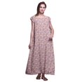 thumbnail image 1 of Bimba Robe Longue Maxi Imprimée pour Femmes en Rayonne, Vêtements de Nuit à Manches Courtes, 1 of 4
