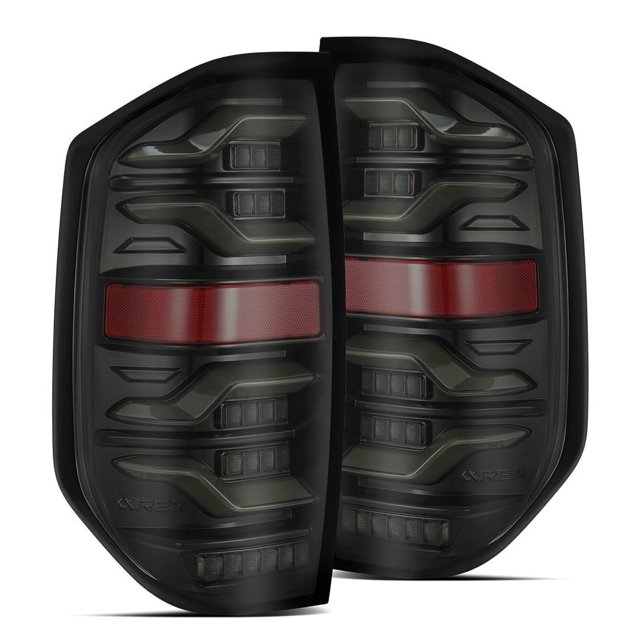 Convient 2014-2021 Toyota Tundra AlphaRex USA Ensemble Feu Arrière 672030 Luxx-Series; LED; Lentille Anti-Fumée; Boîtier Alpha Noir; Ensemble de 2