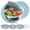 Blue, variant on 4-in-1 Rotating Stainless Steel Colander Set with 3 Blades, Multifunctional Vegetable and Fruit Washing and Slicing Basket for Kitchen