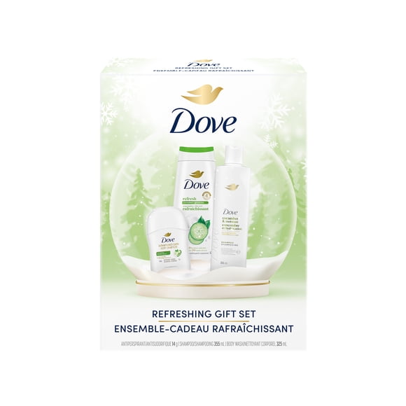 Dove Gift Set for Women with Body Wash, Shampoo and Antiperspirant Deodorant Refreshing Cucumber Scent