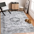 thumbnail image 1 of GlowSol 8'x10' Washable Area Rugs for Living Room Bedroom Vintage Medallion Print Non Slip Low Pile Throw Rugs Soft Foldable Accent Rug, Gray, 1 of 8