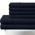 thumbnail image 1 of 6-PC RV King Egyptian 1000-TC Cotton Sheet Set - 18" Deep Pockets with 1 Fitted Sheet, 1 Oversized Flat Sheet 4 Pillowcases - Navy Blue, 1 of 7