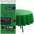 thumbnail image 1 of Nappes Rondes en Plastique Rouges Jetables (Lot de 12) en Vrac - Nappe Ultra Robuste (84 Pouces) Tables Rondes de 4 5 6 Pieds Nappes de Fête Rouges de Qualité Supérieure Noël Fêtes d'Anniversaire [Lot de 12], 1 of 5