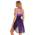 thumbnail image 4 of RUNQHUI Robe de Danse Ballet pour Femmes Sans Manches à Bretelles Sans Manches Moderne de Salle de Bal Contemporaine Lyrique Costumes de Danse Violet Foncé S, 4 of 7