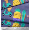 thumbnail image 1 of Soimoi Purple Rayon Fabric Beech & Fun Party Print Fabric by Yard 42 Inch Wide, 1 of 5