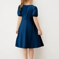 thumbnail image 4 of RXIRUCGD 2025 Vêtements d'Été pour Enfants Filles Robe d'Été Couleur Unie Col Rond Manches Courtes Robe Décontractée et Confortable pour Adultes, 4 of 6