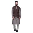thumbnail image 1 of Atasi Traditional Printed Kurta Churidar Pajama Set With Nehru Jacket For Men, 1 of 5