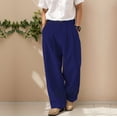 thumbnail image 2 of JMYHOAM Linen Pants for Men Work Pants Dress Pants Double Pleated and Fashionable Trousers with Button Zipper and Multiple Pockets, 2 of 7