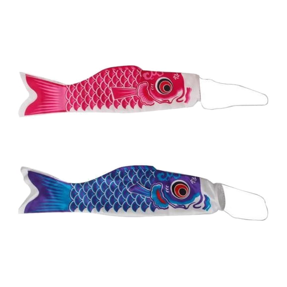 GROWTH TANK 2 Pcs Drapeau du Japon Koi Carpe Koinobori Japonais Bannière Suspendue Cerf-Volant pour Rose 100cm Bleu 150cm