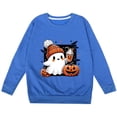 thumbnail image 4 of GDREDA Chandails à Capuchon et Chandails pour Filles, Mignons, Imprimés, Col Rond, Manches Longues, Mode d'Halloween pour Enfants, Bleu, 2-3 Ans, 4 of 4