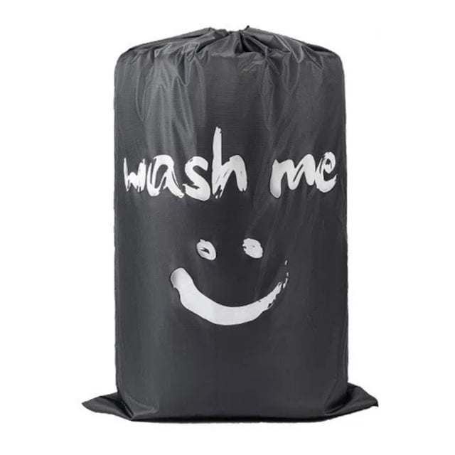 Lightweight 80-120L 210D Oxford Fabric Laundry Bag with Smiley Pattern – Durable Drawstring Closure for Home, Travel, Camping & Sorting, Foldable Storage Organizer for Clothes, Bedding & More (Gray)