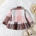 thumbnail image 4 of Girls Coats And Jackets Toddler Long Sleeve Plaid Prints Ruffles Red Girls' Fall Tops, Tees & Blouses ,2-3 Years, 4 of 6