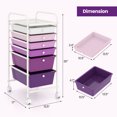 thumbnail image 2 of Costway 6-Drawer Rolling Art & Craft Storage Cart with Removable Drawers & Metal Frame, Lockable Wheels Gradient Purple, 2 of 10