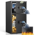 thumbnail image 1 of 6.0 Cub Extra Large Safe Box, Biometric Safe with Fireproof Waterproof Bag & Drop Slot, Drop Box with Backlit Keypad and Dual Alarm System for Home Valuables, 1 of 6