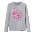 thumbnail image 3 of Fridja Haut Femme Cancer du Sein Décontracté Manches Longues Col Rond Chandail en Molleton Pull Blouse, 3 of 4