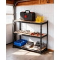 thumbnail image 2 of Heavy Duty 3-Tier Adjustable Metal Kitchen Storage Shelf - Utility Organizer Rack - 1320lbs Capacity - Garage, Pantry, Warehouse Use - Black, Size: 150x60x91.2cm, 2 of 7