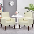 thumbnail image 2 of Costway Set of 2 Dual-use Upholstered Rocking Chair with Pillow Beige, 2 of 10